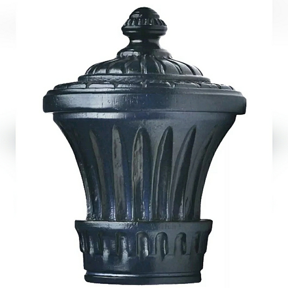 NEW Kirsch 1-3/8" Charleston Curtain Rod Finials! (2-Pack Set) Color: Black.